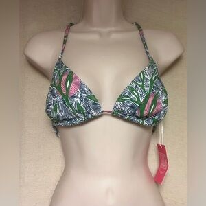NWT tropical print halter bikini top regular size medium by Liberty & Justice